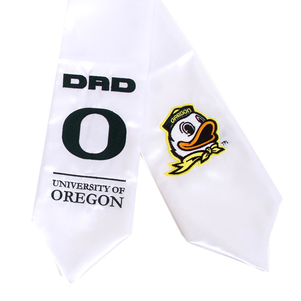 Classic Oregon O, Josten's, White, Stole of Gratitude, Grad, Dad, 156074